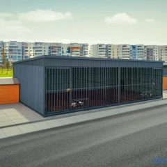 Pesjak 6x3m GRAFIS + 2x Pasja hišica XL (izolirana) + 4 sklede